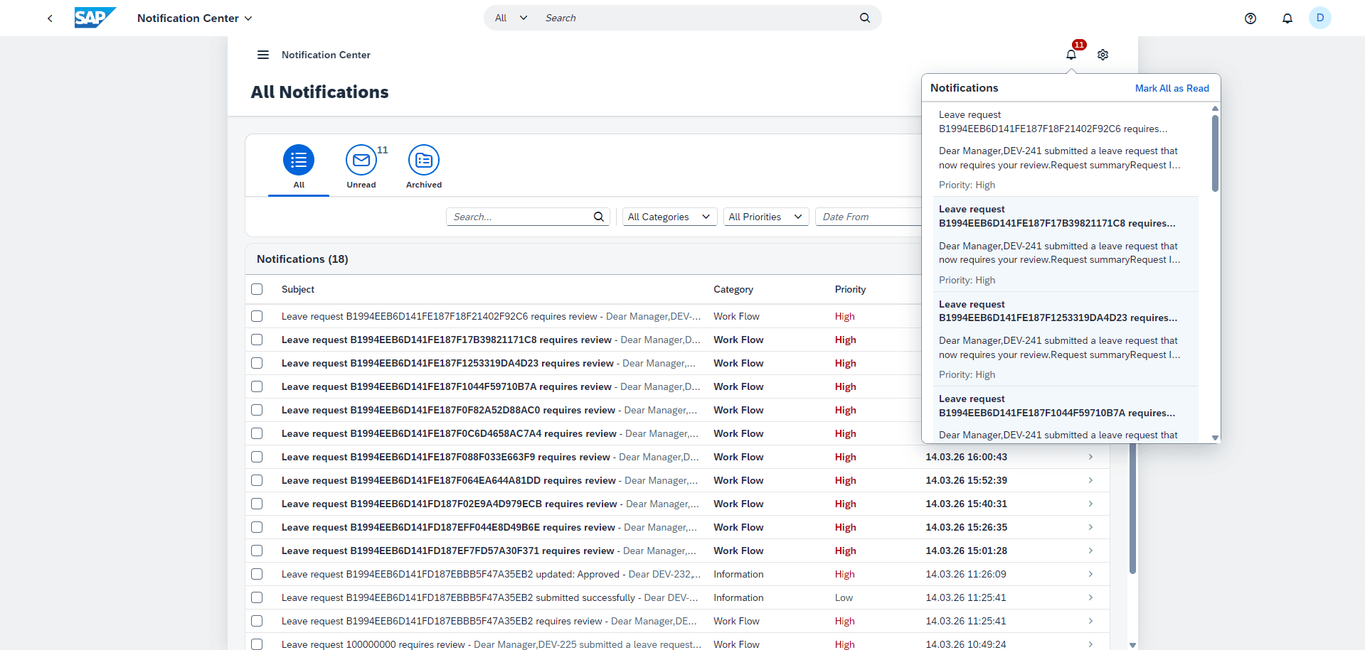 Custom Notification Center — SAP Fiori (Graduation)